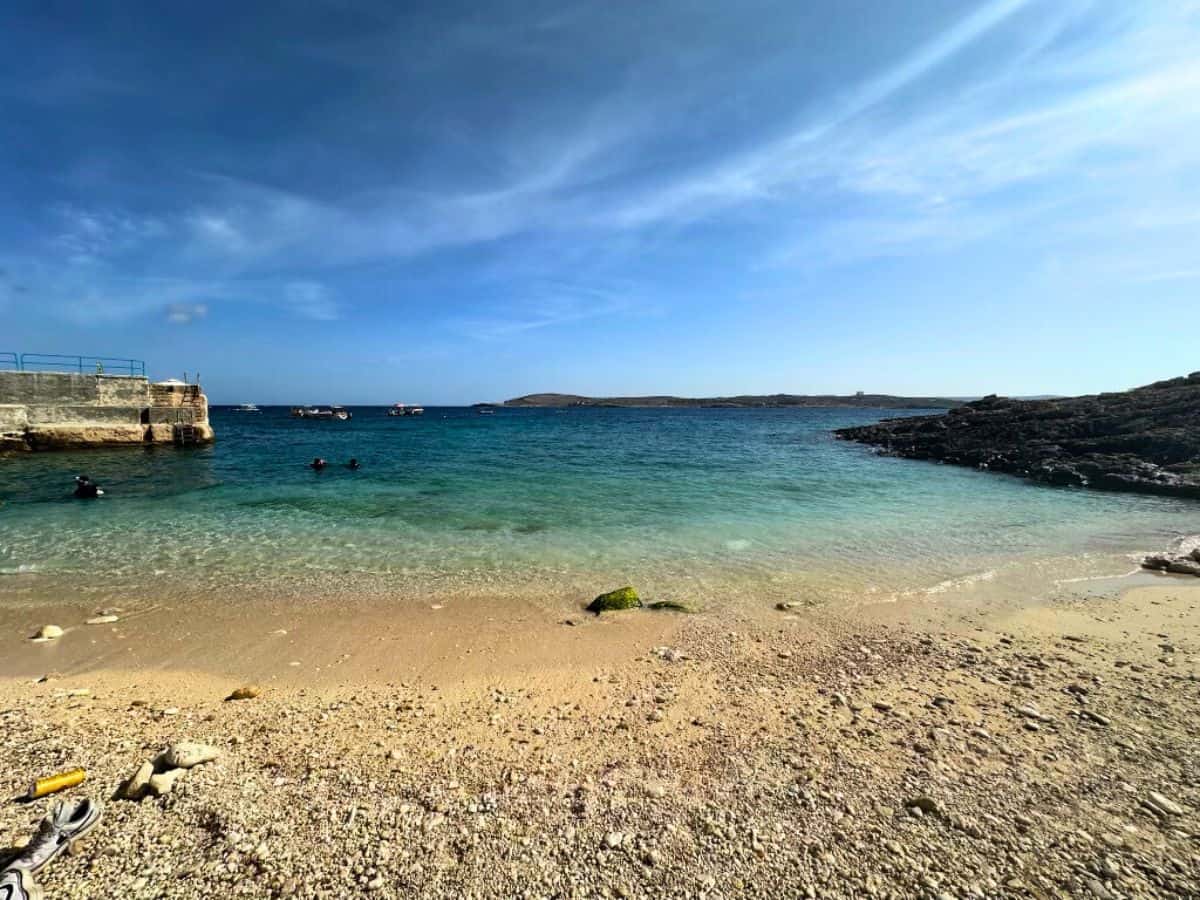 Beautiful turquiose waters on a Gozo island beach