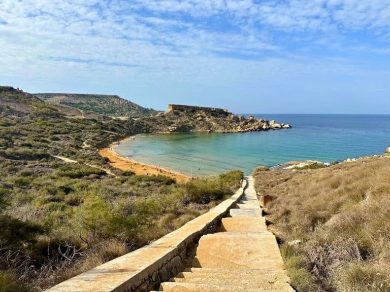 Ghajn Tuffieha Bay, one of my favorite spots for swimming in Malta