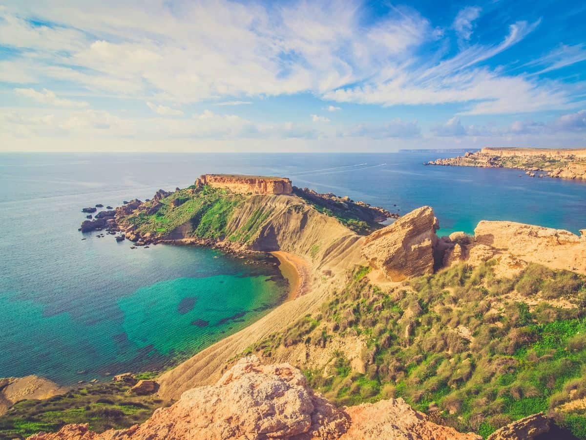 Malta's northwest coast has several golden sand beaches for swimming
