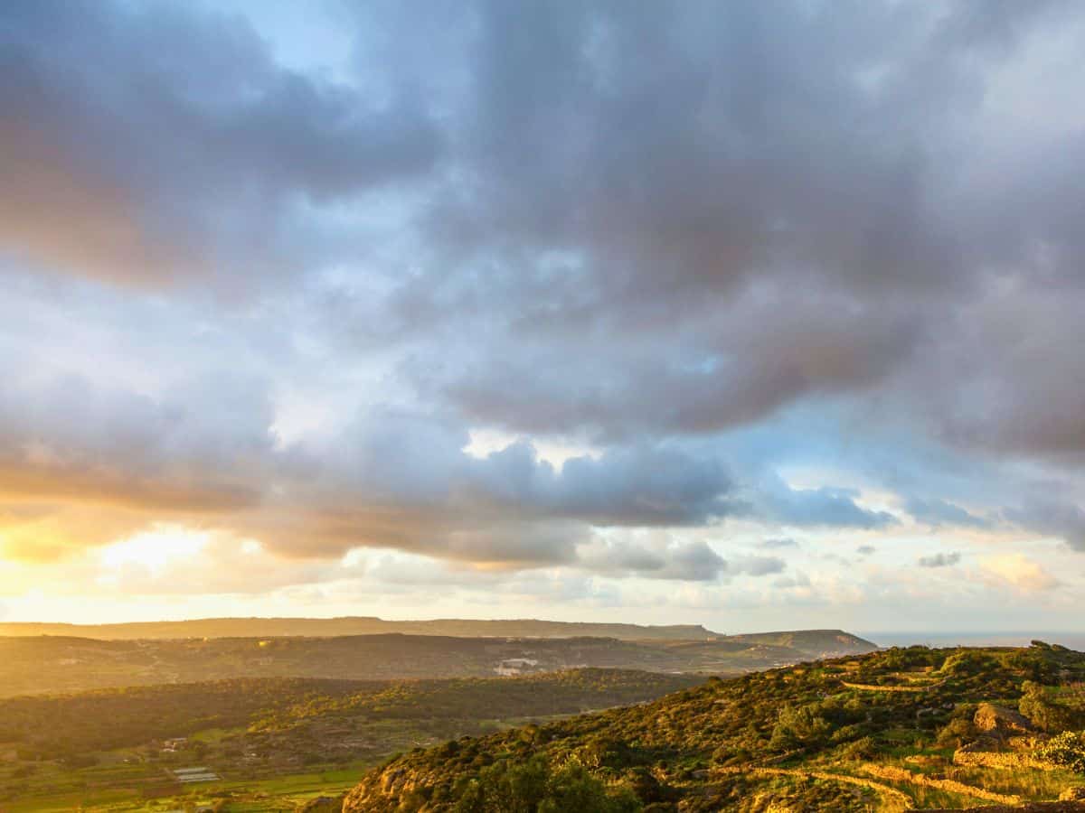Winter in Malta can be stormy or sunny - here, both