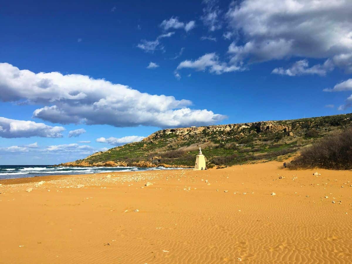 A quiet beach during late winter - one of the best times to visit Malta