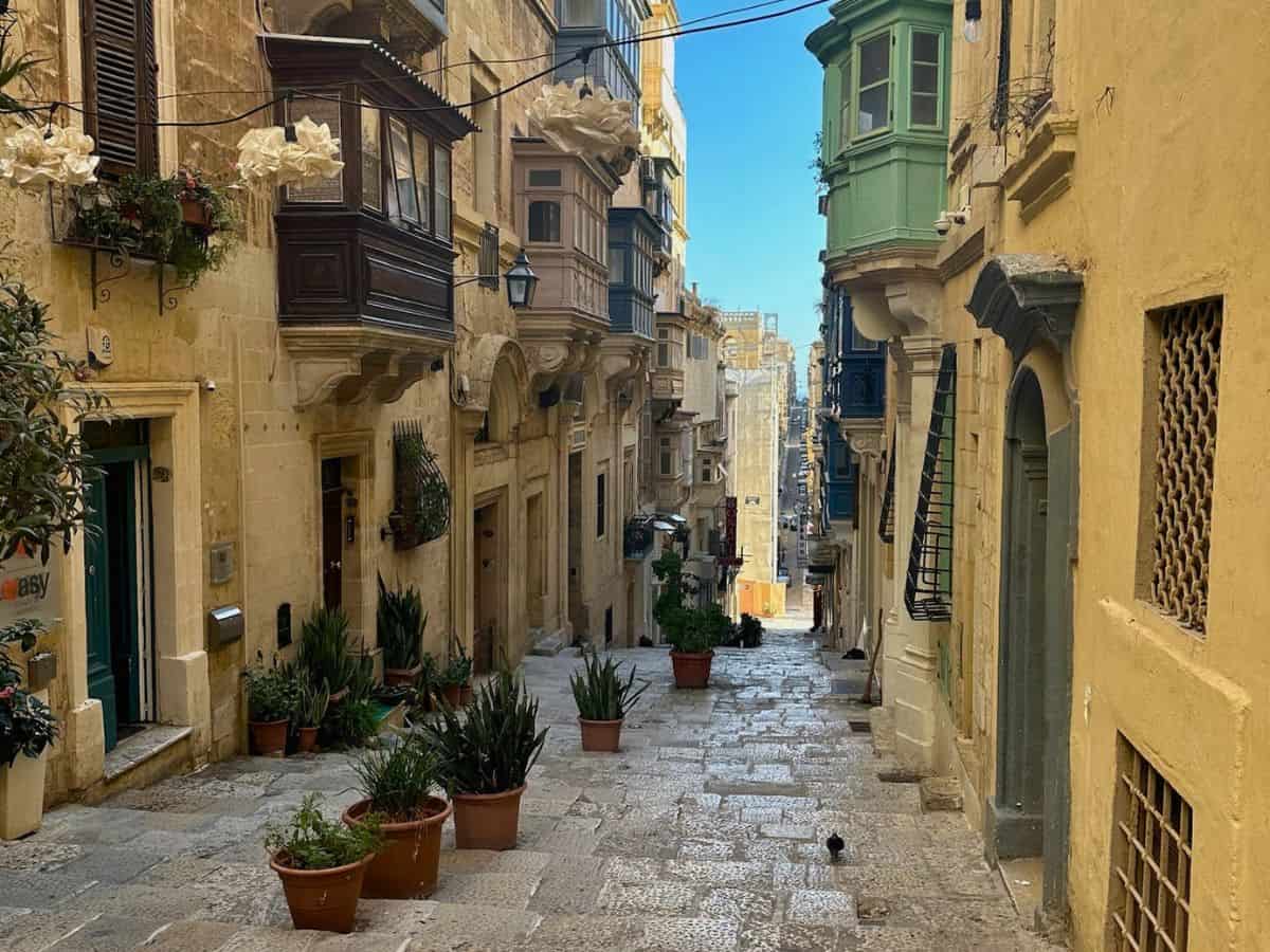 Quiet Valletta streets on an October morning