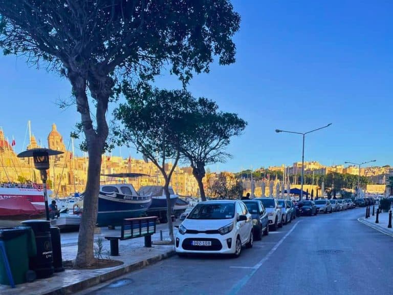 Street parking in Senglea, Malta
